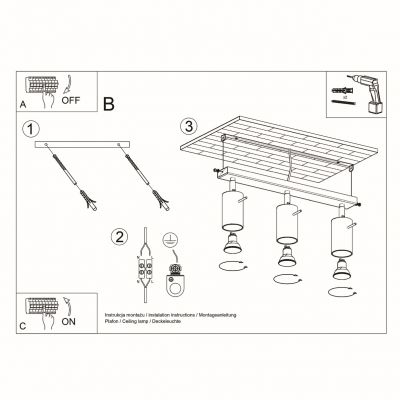 Sollux Plafon Ring 3L biały SL.0089 szyna loftowa (SL.0089)