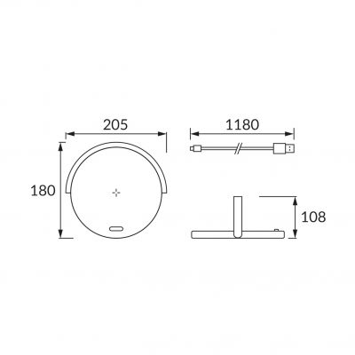 Lampka biurkowa SATURN LED czarny USB C 03863 IDEUS  (03863)