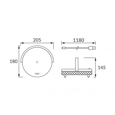 Lampka biurkowa SATURN LED SPEAKER biały głośnik USB C 03864 IDEUS (03864)