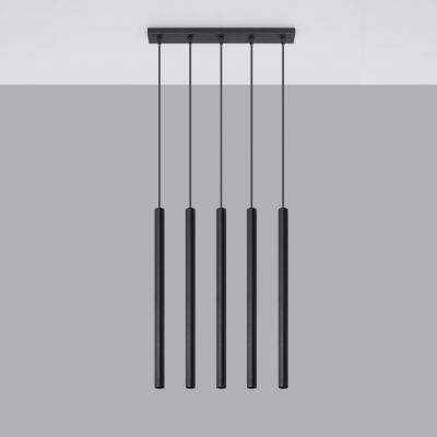 Sollux lampa wisząca Pastelo 5 czarna SL.0472 (SL.0472)