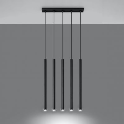 Sollux lampa wisząca Pastelo 5 czarna SL.0472 (SL.0472)