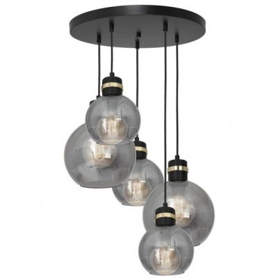 MILAGRO Lampa wisząca OMEGA BLACK/GOLD 5xE27  Koło (MLP6534)