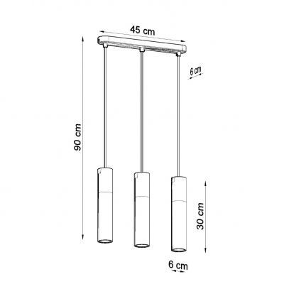 Sollux Lampa wisząca BORGIO 3L biały SL.0649 (SL.0649)