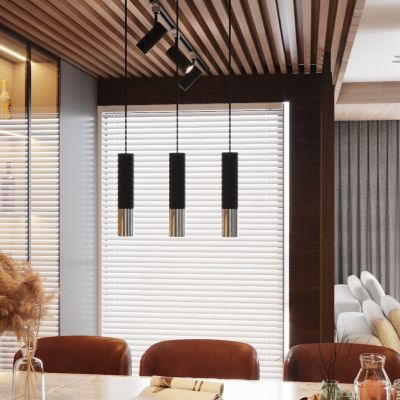 Sollux Lampa wisząca LOOPEZ 3P czarny/chrom SL.0943 (SL.0943)