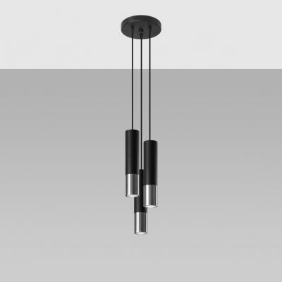 Sollux Lampa wisząca LOOPEZ 3P czarny/chrom SL.0943 (SL.0943)