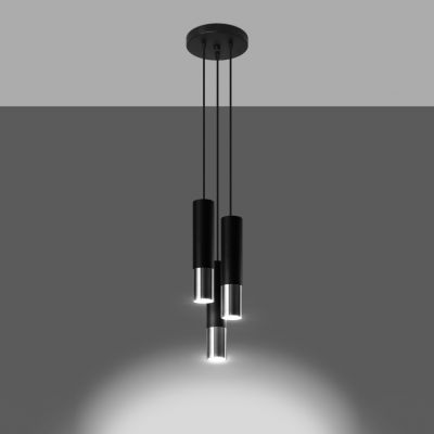 Sollux Lampa wisząca LOOPEZ 3P czarny/chrom SL.0943 (SL.0943)