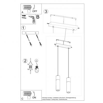 Sollux Lampa wisząca ZANE 2 szara SL.0966 (SL.0966)