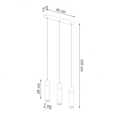 Sollux Lampa wisząca ZANE 3 szara SL.0967 (SL.0967)