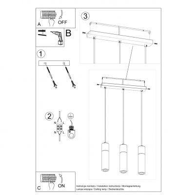 Sollux Lampa wisząca ZANE 3 szara SL.0967 (SL.0967)