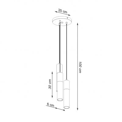 Sollux Lampa wisząca PABLO 3P czarna SL.1014 (SL.1014)