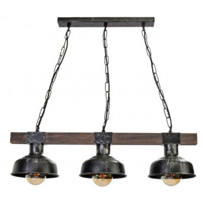 MILAGRO Lampa wisząca FARO BLACK/WOOD 3xE27 (MLP6243)