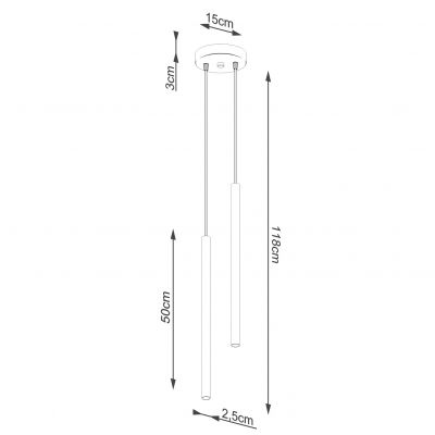 Lampa wisząca PASTELO podwójna czarna tuby nad stół wyspę do salonu Sollux (SL.1304)