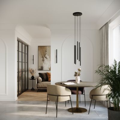 Lampa wisząca PASTELO podwójna czarna tuby nad stół wyspę do salonu Sollux (SL.1304)