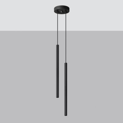Lampa wisząca PASTELO podwójna czarna tuby nad stół wyspę do salonu Sollux (SL.1304)