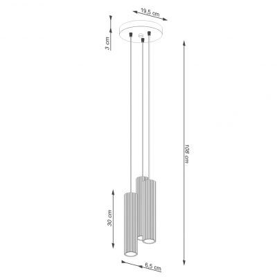 Lampa wisząca potrójna KARBON czarny SL.1576 Sollux  (SL.1576)