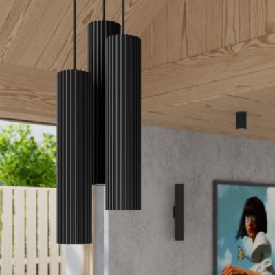 Kinkiet ryflowany KARBON 30cm czarny SL.1577 Sollux  (SL.1577)