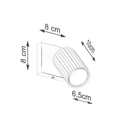 Kinkiet ryflowany KARBON GU10 czarny SL.1578 Sollux  (SL.1578)