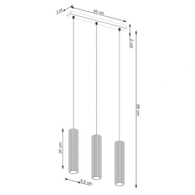 Lampa wisząca KARBON 3L beżowy SL.1594  SOLLUX (SL.1594)