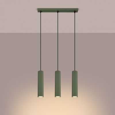 Lampa wisząca KARBON 3L zielona oliwka SL.1613 Sollux   (SL.1613)