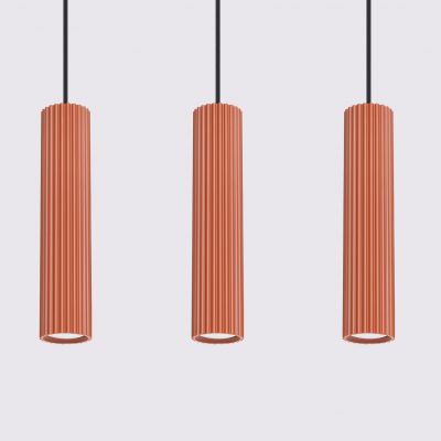 Lampa wisząca potrójna KARBON ochra czerwona SL.1632 Sollux  (SL.1632)