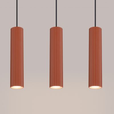 Lampa wisząca potrójna KARBON ochra czerwona SL.1632 Sollux  (SL.1632)