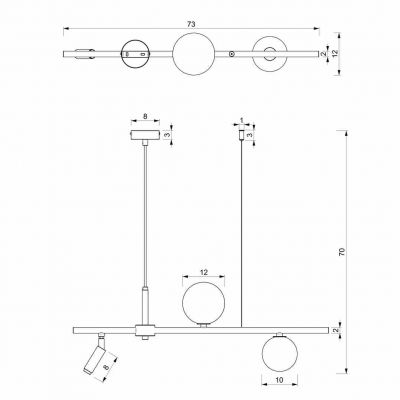 Lampa wisząca czarny żyrandol Milagro SIRIO 3x G9 (MLP8407)