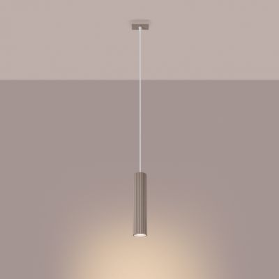 Lampa wisząca ryflowana KARBON  taupe  SL.1759 SOLLUX  (SL.1759)