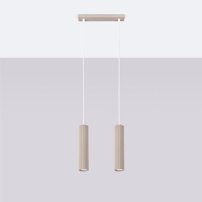Lampa wisząca podwójna ryflowana KARBON taupe SL.1773 SOLLUX  (SL.1773)