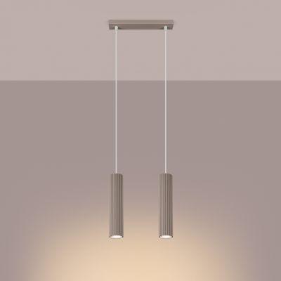 Lampa wisząca podwójna ryflowana KARBON taupe SL.1773 SOLLUX  (SL.1773)