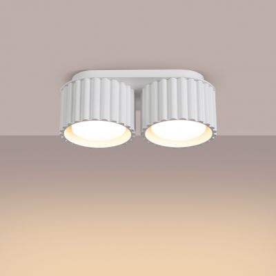 Plafon podwójny ryflowany AURA Gx53 biały SL.1783 SOLLUX  (SL.1783)