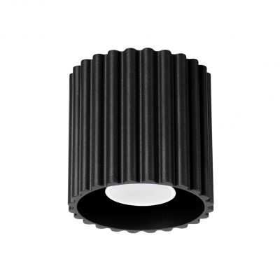 Plafon ryflowany AURA czarny GU10 czarny SL.1784 SOLLUX  (SL.1784)