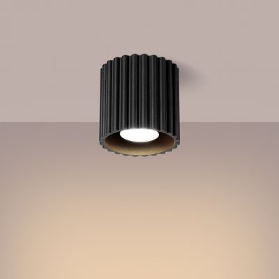 Plafon ryflowany AURA czarny GU10 czarny SL.1784 SOLLUX  (SL.1784)