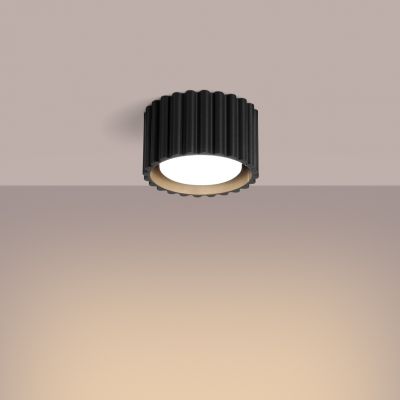 Plafon ryflowany AURA Gx53 czarny SL.1787 SOLLUX  (SL.1787)