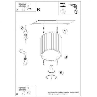 Plafon ryflowany AURA GU10 beżowy SL.1789 SOLLUX (SL.1789)