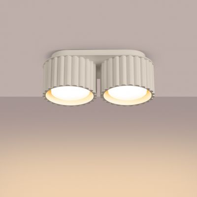 Plafon podwójny ryflowany AURA Gx53 beżowy SL.1793 SOLLUX  (SL.1793)