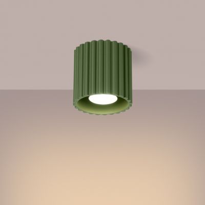 Plafon ryflowany AURA GU10 zielony oliwkowy SL.1794 SOLLUX  (SL.1794)