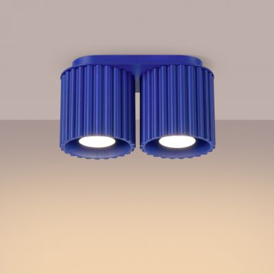 Plafon podwójny ryflowany AURA GU10 ultramaryna SL.1810 SOLLUX  (SL.1810)