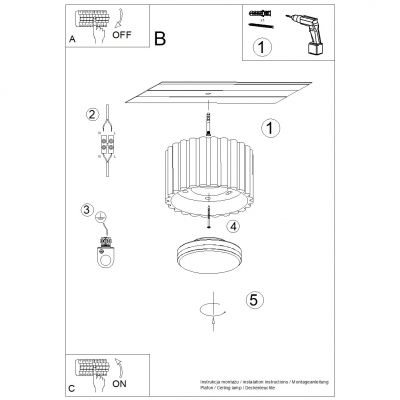 Plafon ryflowany AURA Gx53 ultramaryna SL.1812 SOLLUX  (SL.1812)