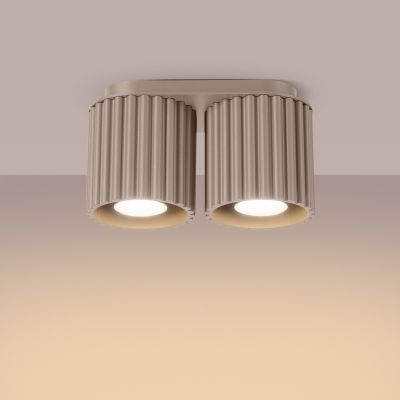 Plafon podwójny ryflowany AURA GU10 taupe SL.1815 SOLLUX  (SL.1815)