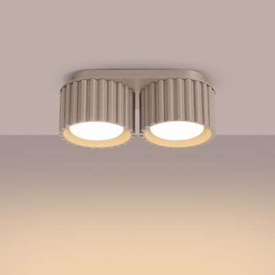 Plafon podwójny ryflowany AURA Gx53 taupe SL.1818 SOLLUX  (SL.1818)