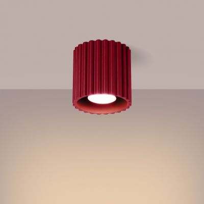 Plafon ryflowany AURA GU10 burgundowy SL.1819 SOLLUX  (SL.1819)