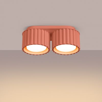 Plafon podwójny ryflowany AURA Gx53 brzoskwiniowy SL.1828 SOLLUX  (SL.1828)