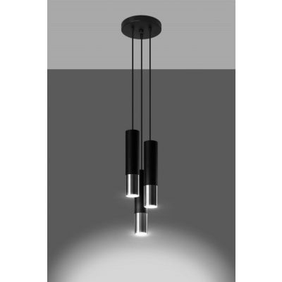 Sollux Lampa wisząca LOOPEZ 3P czarny/chrom SL.0943 (SL.0943)