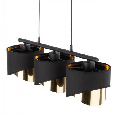 Lampa wisząca potrójna GRANT E27 LED czarno złota styl glamour 4824 TK Lighting (4824)