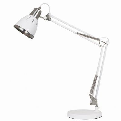 ITALUX lampa biurkowa Jesso E27 60W 220V IP20 kolor - biały piaskowany, nikiel satynowany (MT-HN2145A WH)