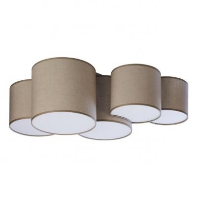 TK Lighting plafon Mona 5xE27 biało/brązowy 6593 (6593)