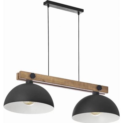 TK-Lighting lampa wisząca Oslo 2xE27 max 60W czarna/sosna szczotkowana (1706)