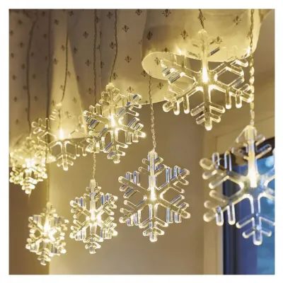 Girlanda świąteczna 8 LED sople śnieżynki 45x84 cm ciepła biel IP44 EMOS  (DCGW06)