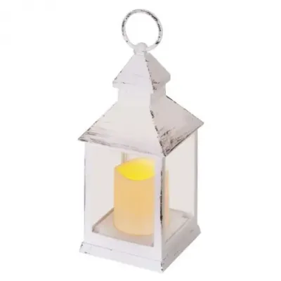 Lampion 1 LED świeczka biały 24 cm 3x AAA, vintage, IP20, timer DCLV01 EMOS (DCLV01)