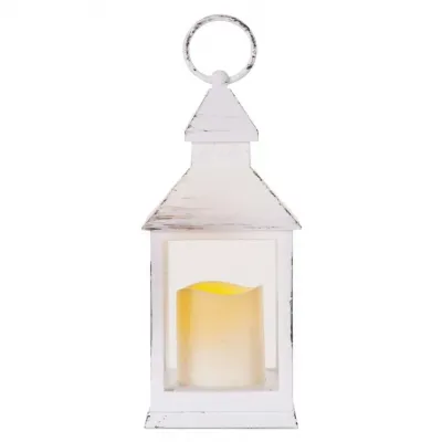 Lampion 1 LED świeczka biały 24 cm 3x AAA, vintage, IP20, timer DCLV01 EMOS (DCLV01)